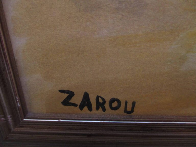 ZAROU (Actif XXe siècle) - L'Isle-sur-Sorgue - Huile sur toile.. - Signée en ba…