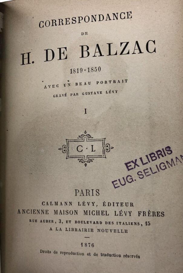 BALZAC (Honoré de). - Correspondance de H: de Balzac 1819- 1850. Edité à Paris…
