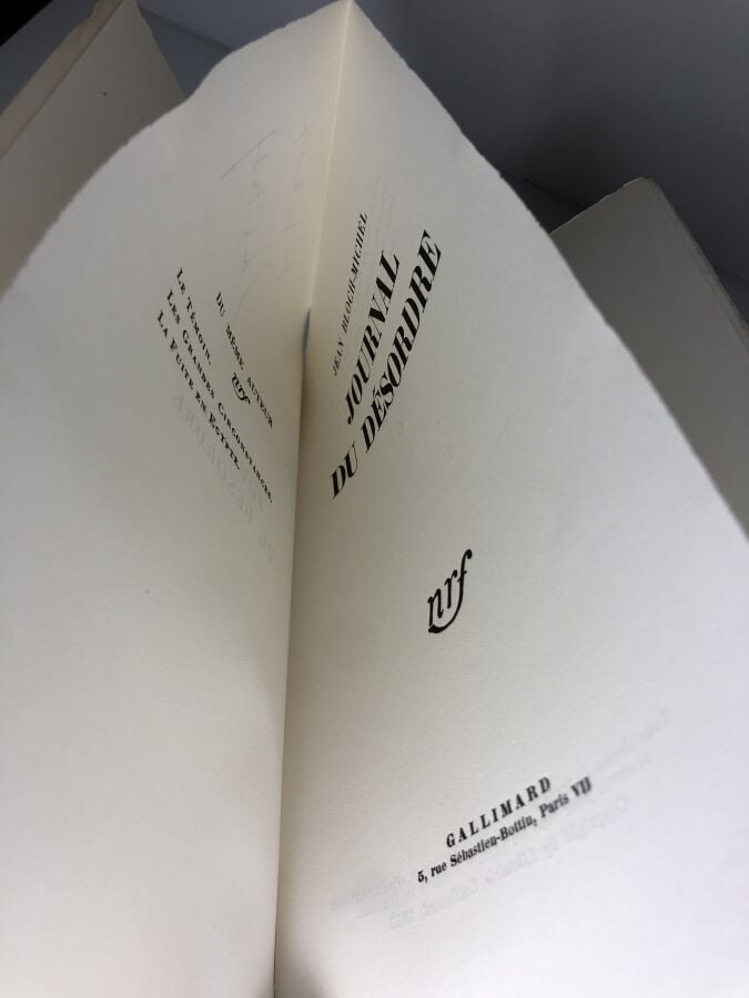 BLOCH-MICHEL (Jean). - Journal du désordre. Édité à Paris chez Gallimard en 195…