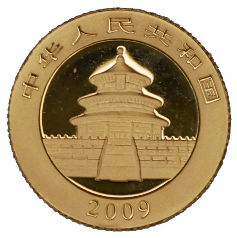 * Chine - - 50 Yuan 2009 - A : Deux panda - R : Temple - Etat : TTB - Matière :…