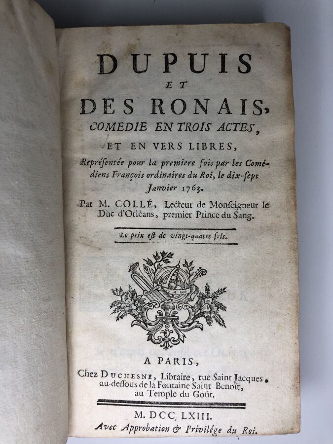 COLLE (Charles). - Dupuis et des Ronais, comédie en trois actes et en vers libr…