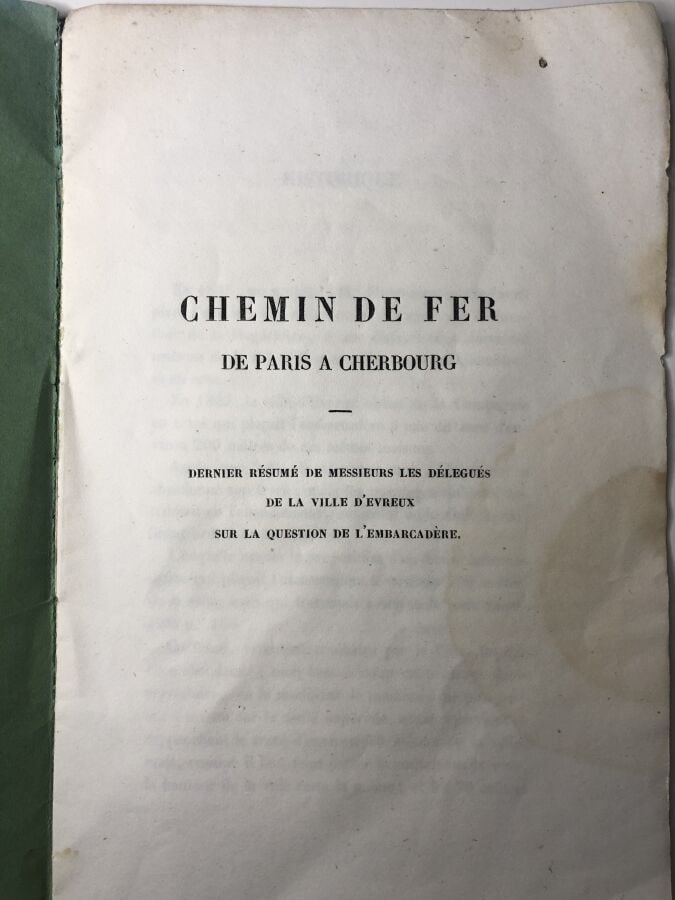 COLLECTIF. - Chemin de fer de Paris à Cherbourg - dernier résumé de messieurs l…