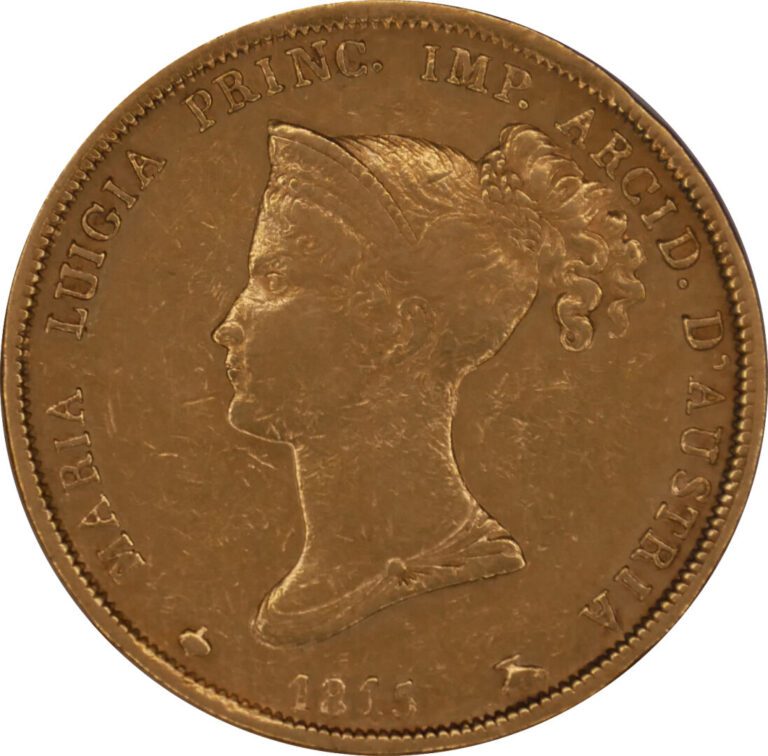 * Duché de Parme - Maria Lugia (1814-1847) - 40 Lire 1815 - A : Buste drapé à g…
