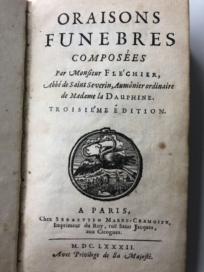 FLECHIER. - Oraisons funèbres de madame Julie-Lucine-d'Angennes de Rambouillet…
