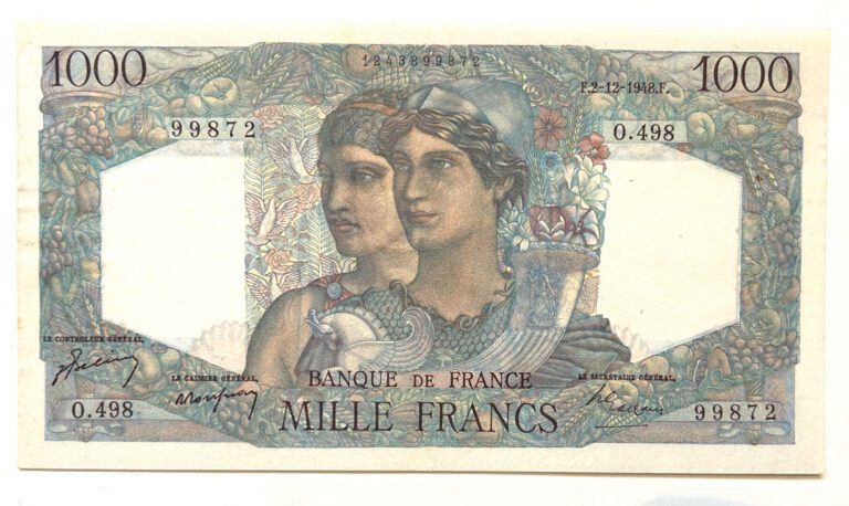 France - Billet - 1000 Francs Minerve et Hercule F.2-12-1948 - Etat : TTB