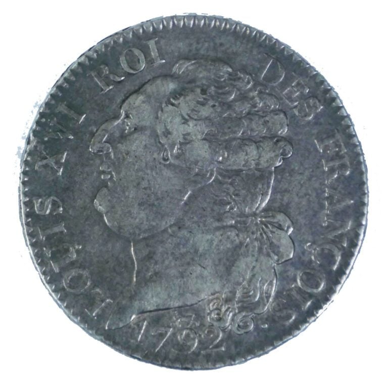 France - Constitution (1791-1792) - 3 Livres François 1792 A (Paris) - A : Tête…