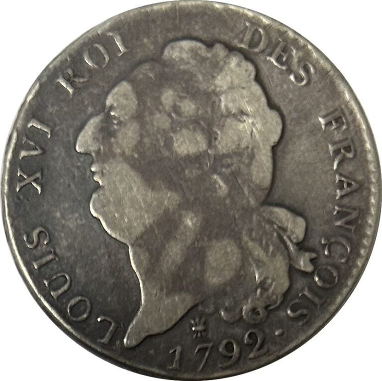 France - Constitution (1791-1792) - Ecu de 6 Livres 1792 I (Limoges) - A : Tête…