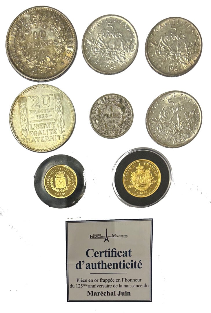 France - Divers - Lot de monnaies et jetons divers comprenant : - -Une 10 Franc…