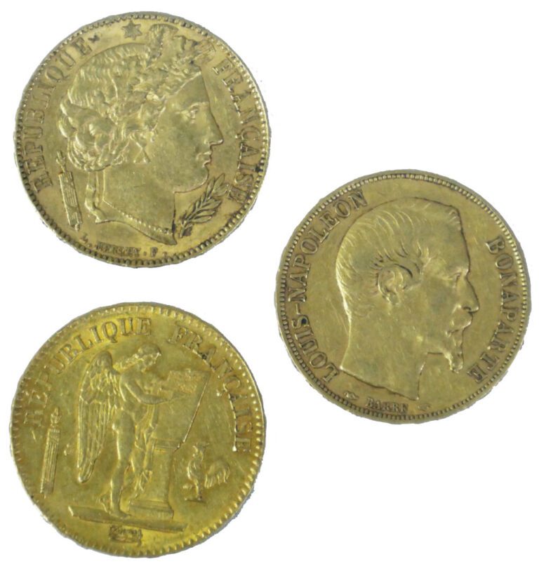 France - Divers - Lot de trois monnaies de 20 Francs comprenant : - -Une 20 Fra…