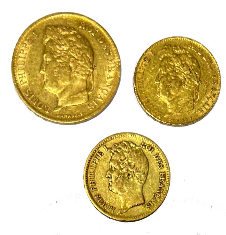 France - Louis Philippe Ier (1830-1848) - Lot de trois monnaies comprenant : -…