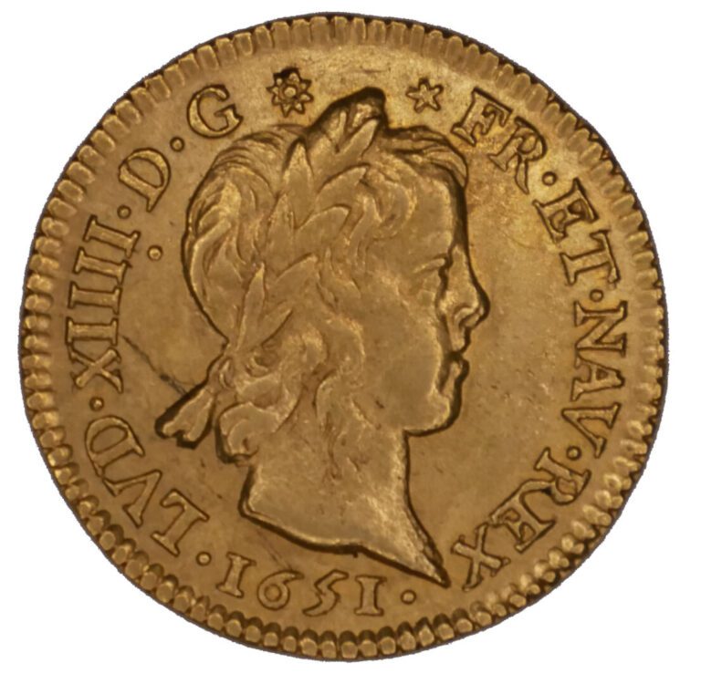 * France - Louis XIV (1643-1715) - Demi-Louis d'or à la mèche longue 1651 A (Pa…
