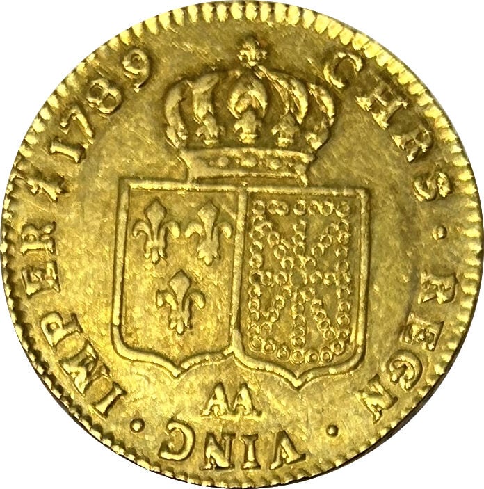France - Louis XVI (1774-1791) - Double Louis d'Or 1789 AA (Metz) - A : Buste n…