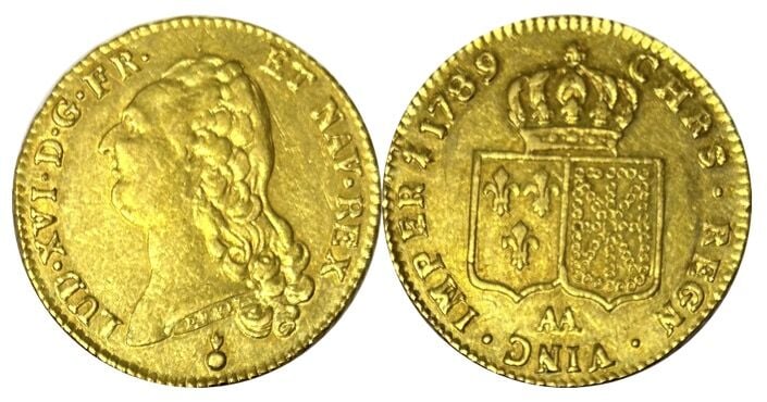 France - Louis XVI (1774-1791) - Double Louis d'Or 1789 AA (Metz) - A : Buste n…