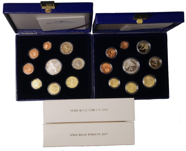 France - Monnaie de Paris - Lot de deux coffrets BE (Belle Épreuve) années 2007…