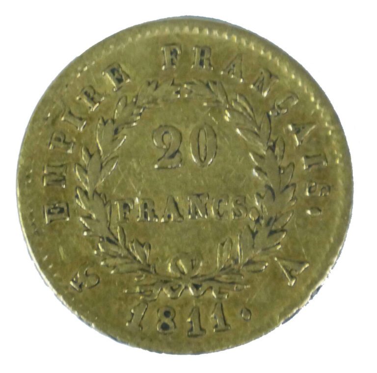 France - Napoléon Ier (1804-1815) - 20 Francs 1811 A (Paris) - A : Tête laurée…