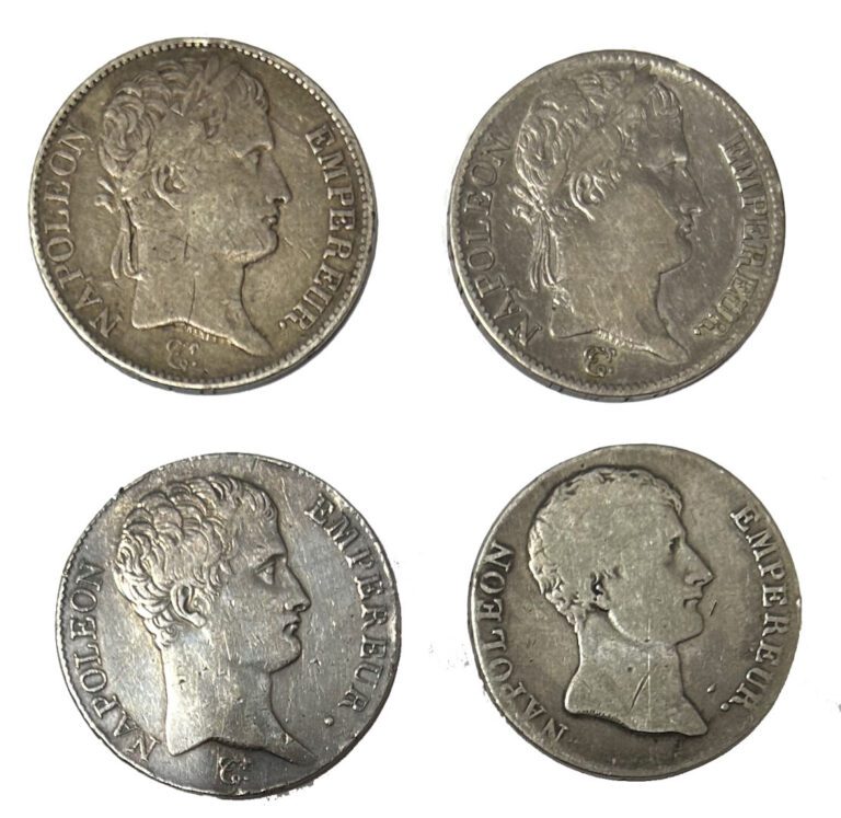 France - Napoléon Ier (1804-1815) - Lot de quatre Ecus de 5 Francs 1813 A, 1806…