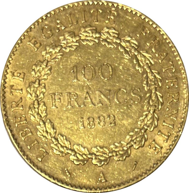 France - Troisième République (1870-1940) - 100 Francs 1882 A (Paris) - A : Gén…