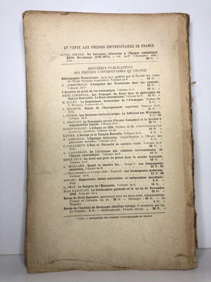 GIRARD (Henri) / MONCEL (henri) - Bibliographie des oeuvres de Ernest Renan. Ed…