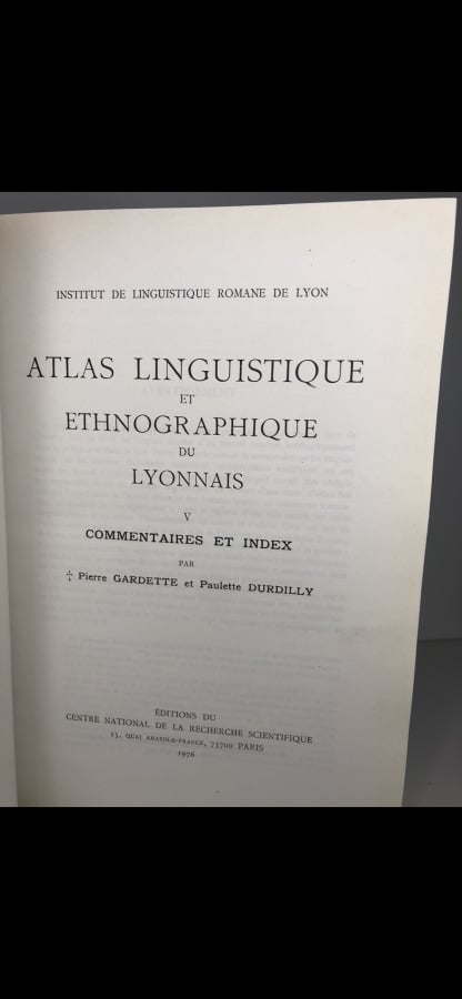 Guardette Pierre, Durdilly Paulette - Atlas linguistique et ethnographique du L…