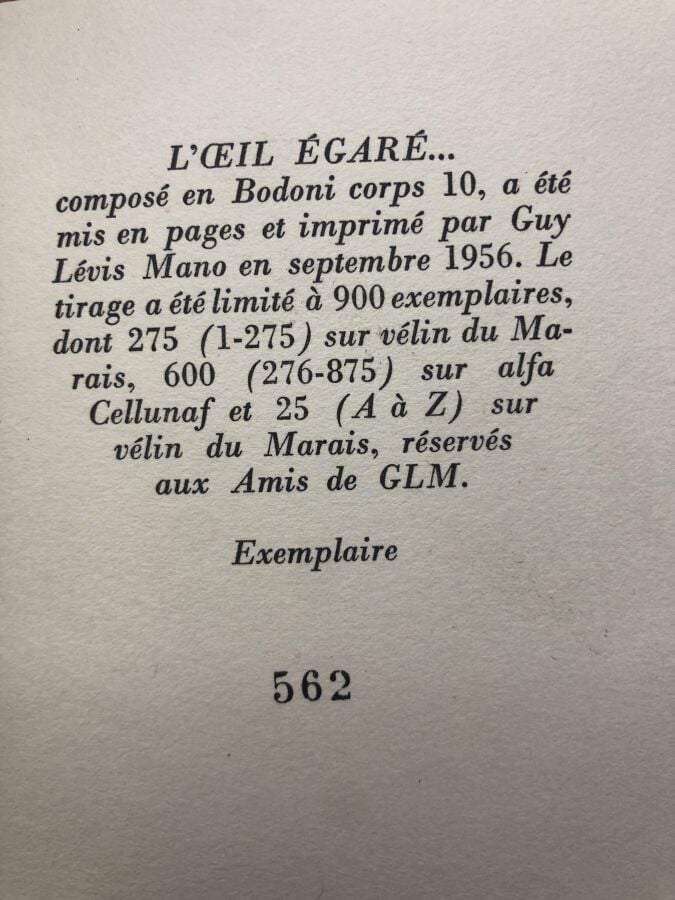 HUGO (Victor). - L'oeil égaré dans les plis de l'obéissance au vent. Édité à Pa…