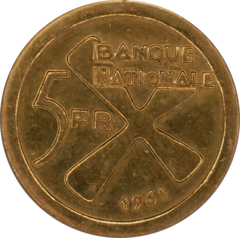 * Katanga- - 5 Francs 1961 - A : Croix Katangaise - R : Palmier - Etat : TTB -…