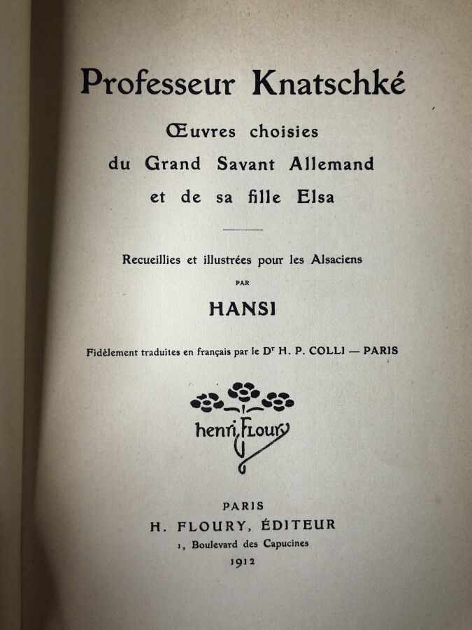 KNATSCHKE (Professeur) - Professor Knatschké. OEuvres choisies du grand savant…