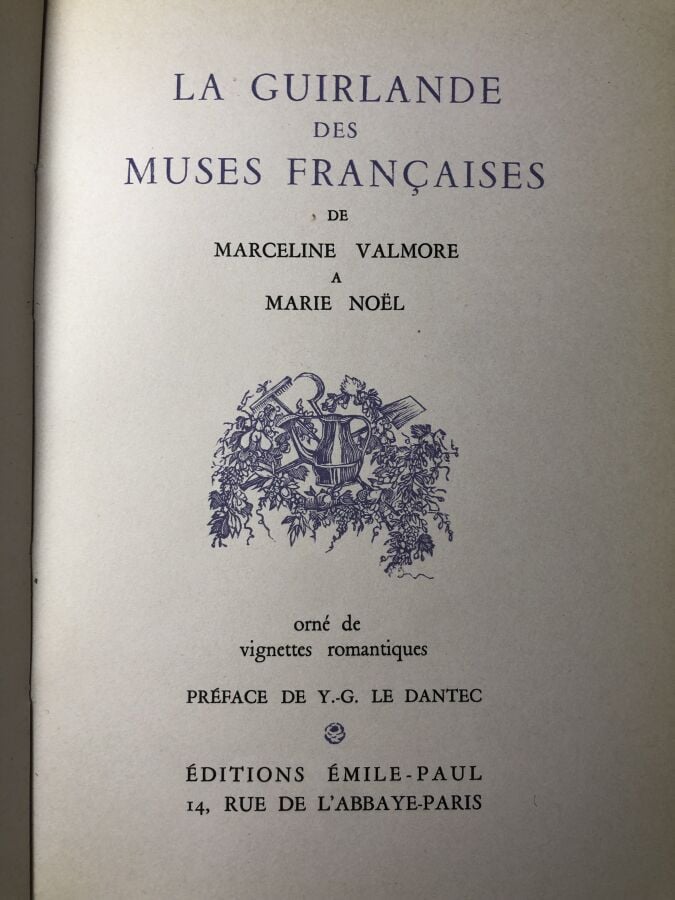 LE DANTEC Y.G. - La guirlande des muses françaises. Édité à Paris chez Emile-Pa…