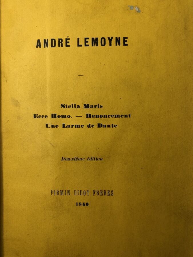 LEMOYNE (André) - Stella Maris; Ecce Homo; Renoncement; Une larme de Dante. Édi…