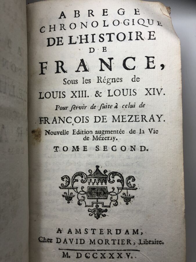 LIMIERS (Henri-Philippe de). - Abrégé chronologique de l'histoire de France, so…