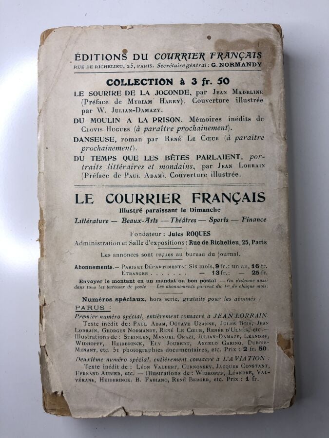 LORRAIN (Jean). - Du temps que les bêtes parlaient. Édité à Paris chez Éditions…