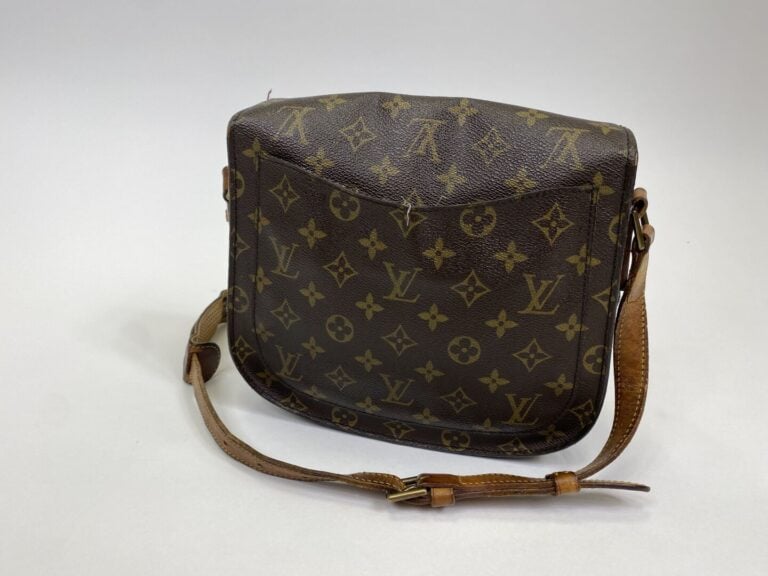 Louis VUITTON - Sac "Saint Cloud" en toile monogram et cuir naturel, bandoulièr…