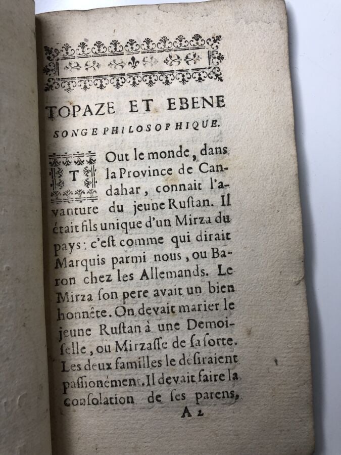 M. de V. - Topaze et ébene, songe philosophique avec l'histoire du perroquet. E…