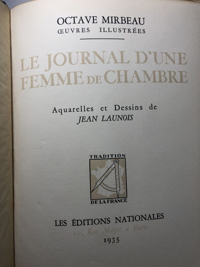 MIRBEAU (Octave). - Le journal d'une femme de chambre. Edité à Paris chez les é…