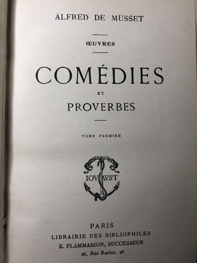 MUSSET (Alfred de). - Comédies et proverbes, tome premier. Édité à Paris chez F…