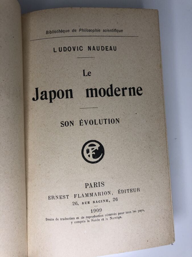 NAUDEAU (Ludovic) - Le Japon moderne - son évolution. Edité à Paris chez Ernest…