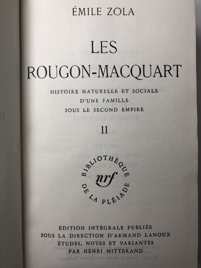 [PLEIADE] ZOLA (Emile). - Les Rougon-Macquart, histoire naturelle et sociale d'…