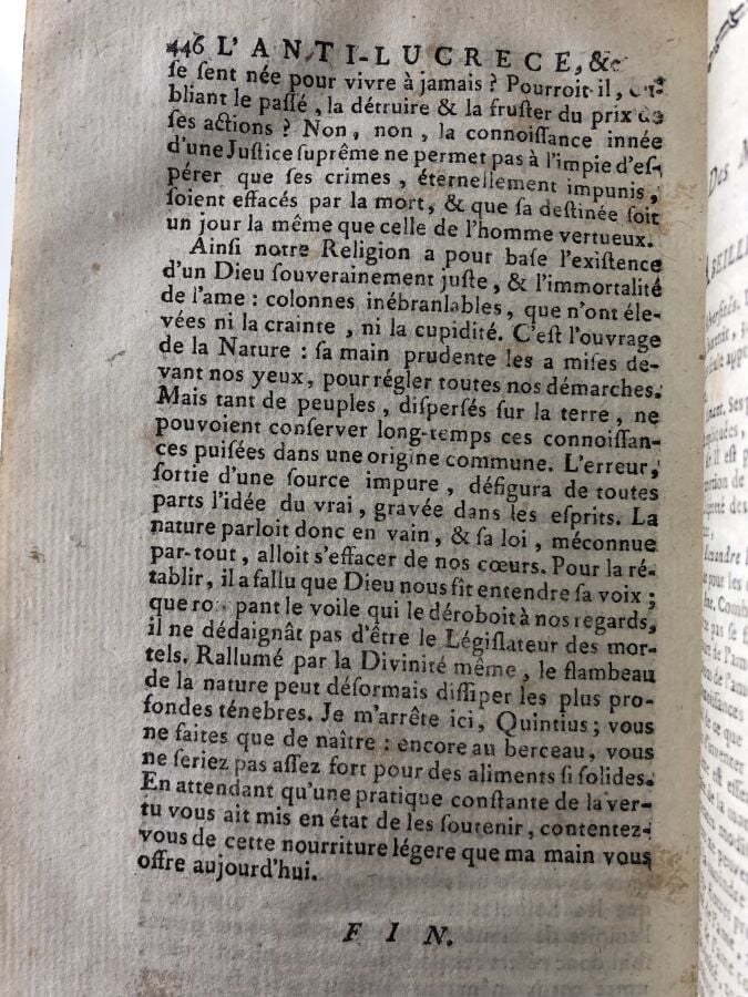 POLIGNAC (Cardinal de). - L'anti-lucrece, poème sur la religion naturelle. Edit…