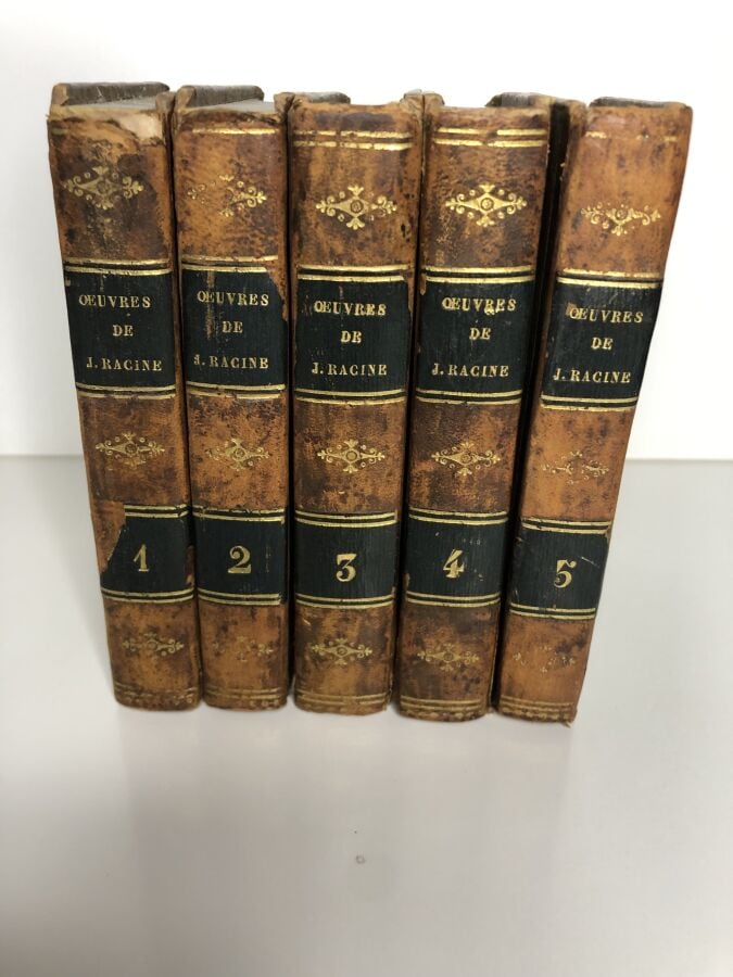 RACINE (Jean). - Oeuvres de Jean Racine, 5 volumes (complet). Édité à Paris che…