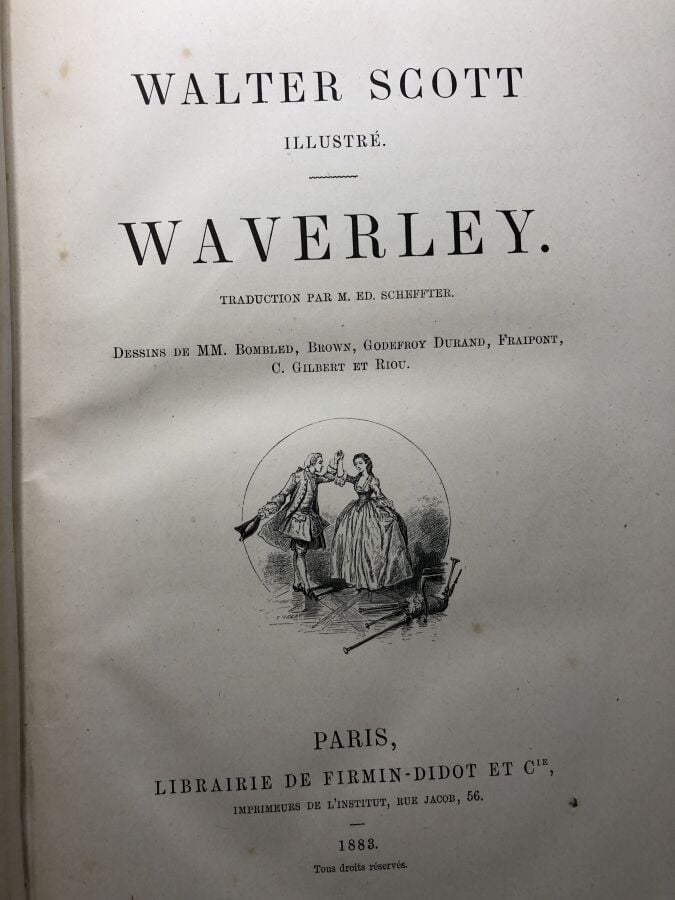 SCOTT (Walter). - Waverley. Édité à Paris chez Firmin-Didot & Cie en 1883. De f…