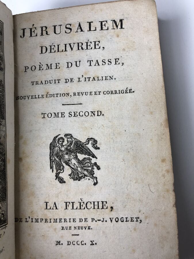 TASSE (Torquato) - Jérusalem délivrée, poème du tasse, 2 volumes. Édité à La Fl…