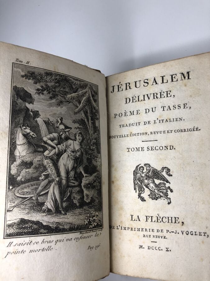 TASSE (Torquato) - Jérusalem délivrée, poème du tasse, 2 volumes. Édité à La Fl…