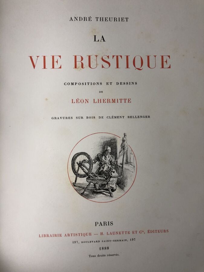 THEURIET (André) - La vie rustique. Edité à Paris chez H. Launette & Cie en 188…