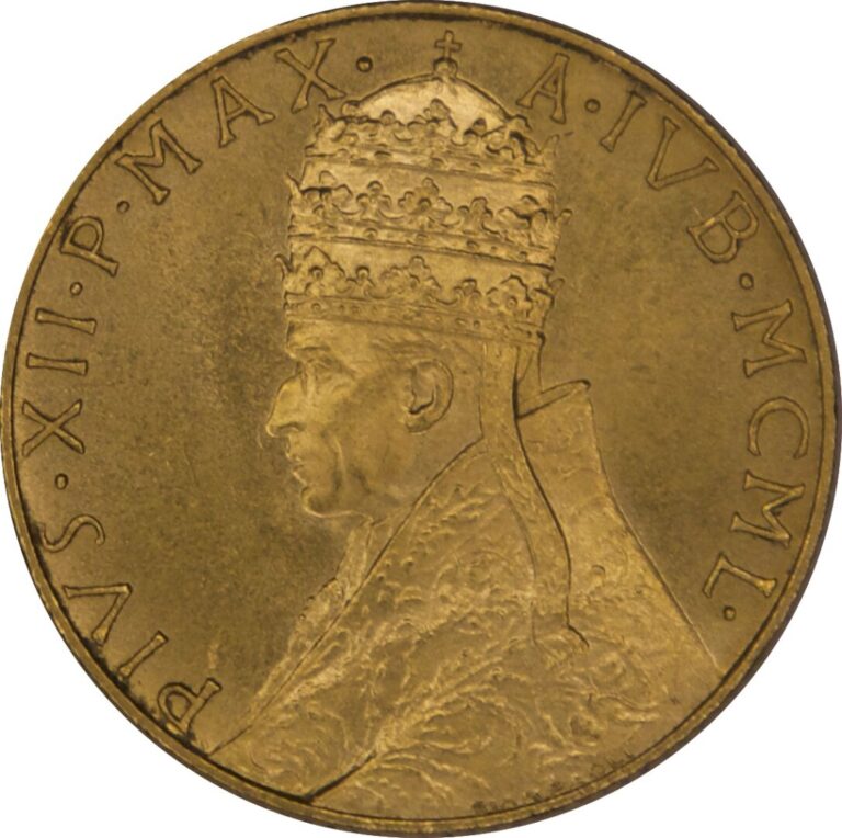 * Vatican - Pie XII (1939-1958) - 100 Lire 1950 année du jubilée - A : Buste à…
