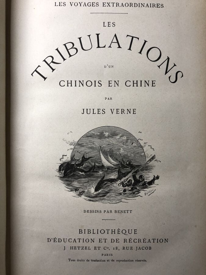 VERNE (Jules). - Les tribulations d'un chinois en Chine. Edité à Paris chez Het…