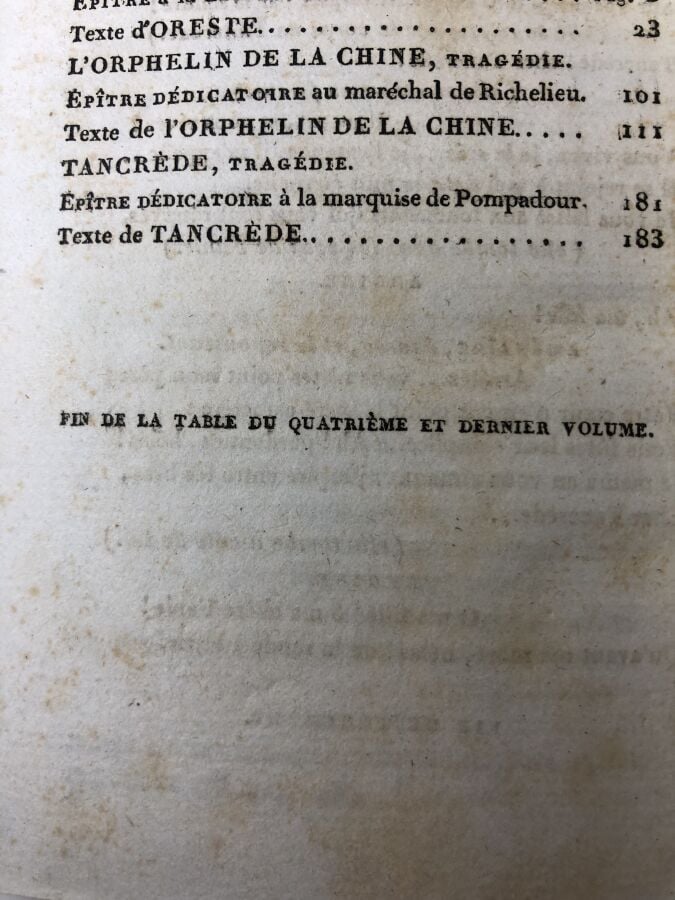 VOLTAIRE (François Marie Arouet de). - Chefs-d'oeuvres dramatiques de Voltaire.…