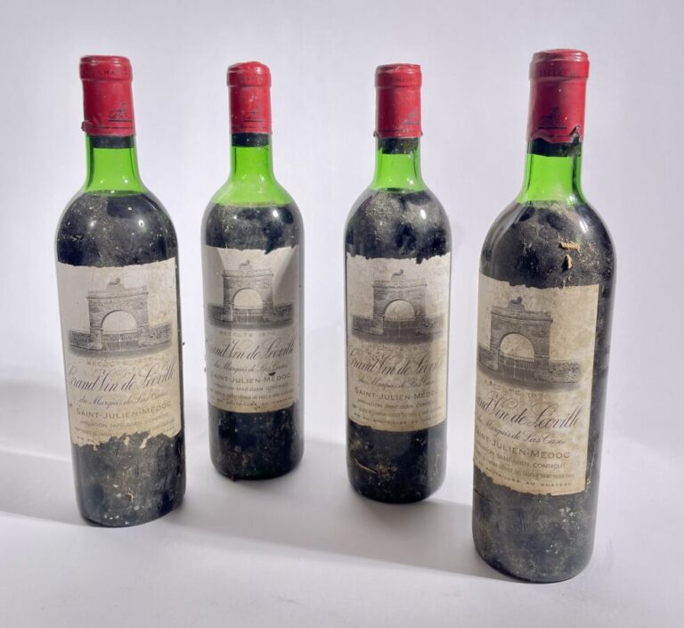 4 bouteilles Grand Vin de Léoville, Marquis de las Cases 1970 - Saint Julien, M…