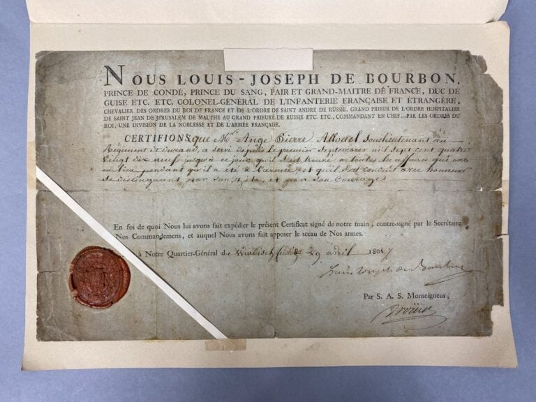 Armée de Condé - Quartier Général de Windischfeiturz, 29 avril 1801 - Signature…