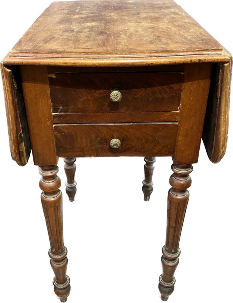 Bibus en bois teinté, montants à colonnes, dessus de marbre - Style Empire - 90…
