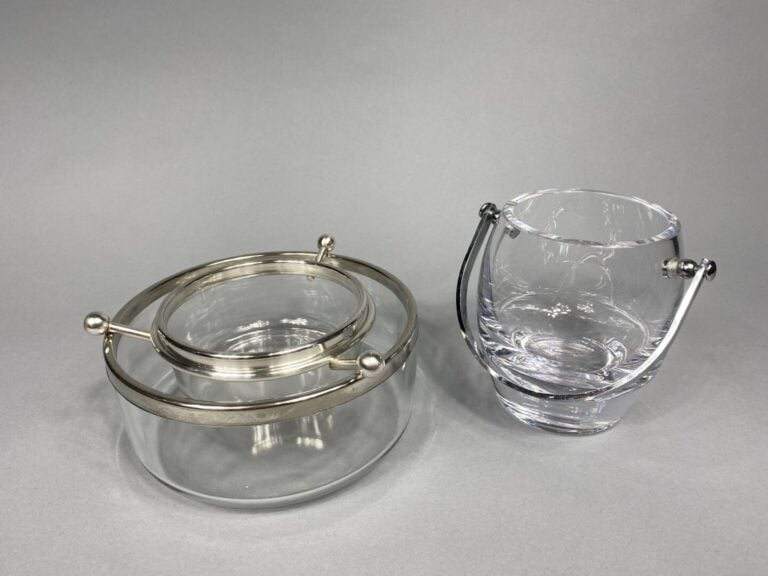BORMIOLI ROCCO - Glacière à caviar en verre et monture en métal argenté - D : 1…