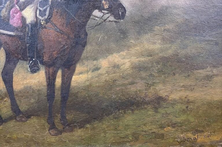 Charles BOMBLED (1862-1927) - Soldat napoléonien - Huile sur panneau - Signé en…